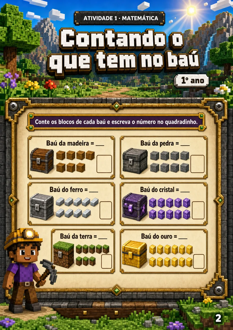 Página de atividade: Problemas com blocos