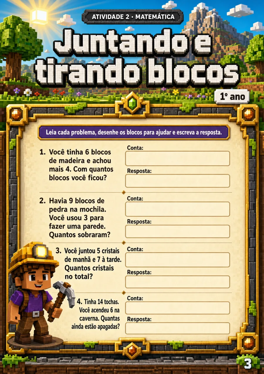 Página de atividade: Tabuada visual