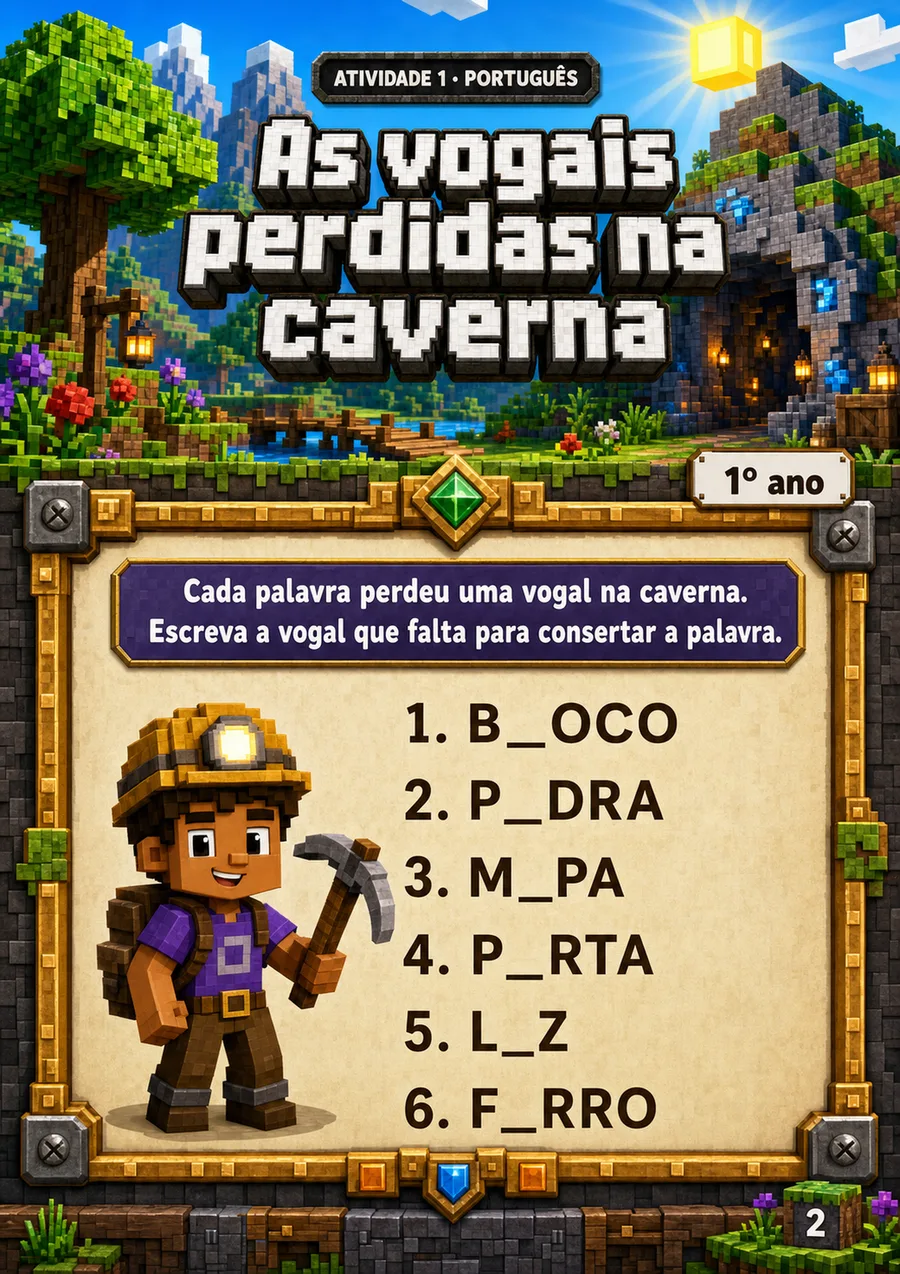 Página de atividade: Caça-palavras temático